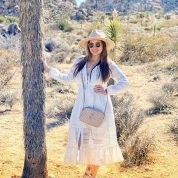 NWT Free People Womens Button Front Long Sleeve Keepsake Maxi Top Ivory Medium - Picture 5 of 13